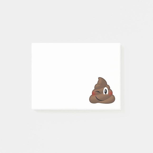 Winking Poop Emoji Post-it Notes (Front)