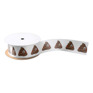 Winking Poop Emoji Satin Ribbon
