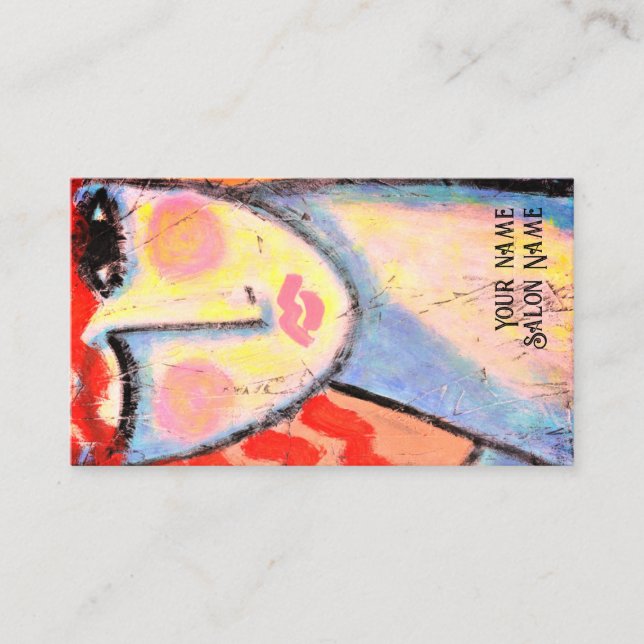 Winking Red Head Hair Stylist Business Card (Front)