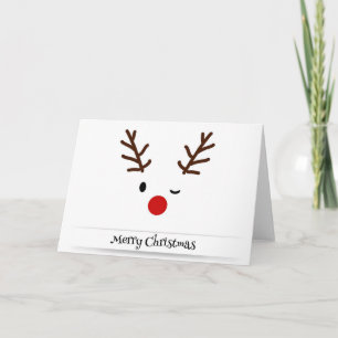 Winking Reindeer Holiday Card