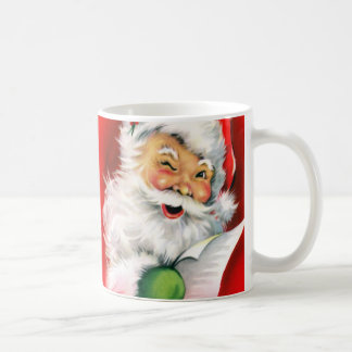 Winking Santa Christmas List Coffee Mug