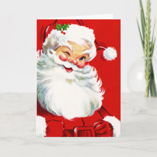 Winking Santa Holiday Card