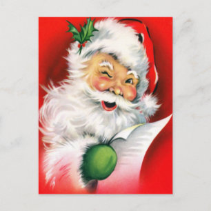 Winking Santa Holiday Postcard
