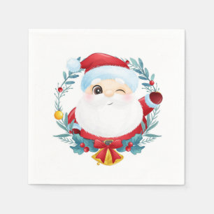 Winking Santa Napkin