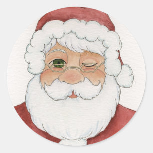 Winking Santa Sticker