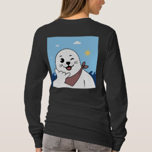Winking Seal Wearing a Bandanna Throwing Shaka Sig T-Shirt