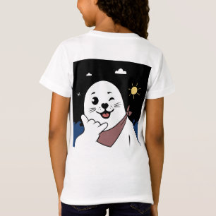 Winking Seal Wearing a Bandanna Throwing Shaka Sig T-Shirt