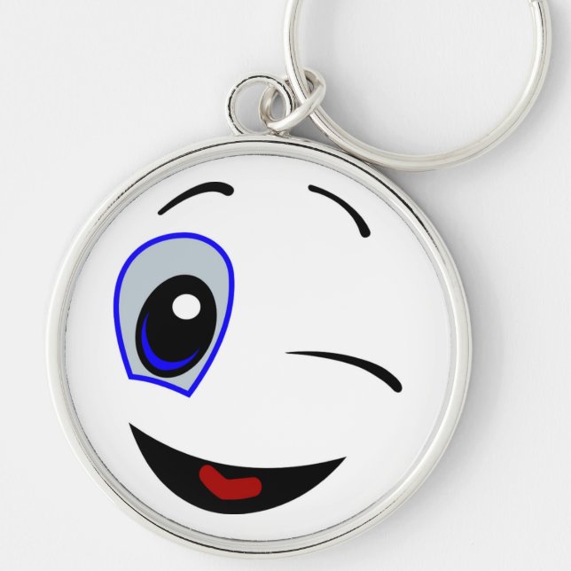 WINKING SMILEY FACE KEY RING (Front)