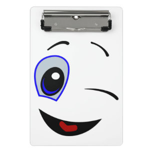 WINKING SMILEY FACE MINI CLIPBOARD