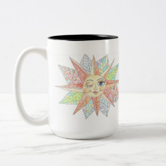 Winking Sun - CBS Sunday Morning  Two-Tone Coffee Mug