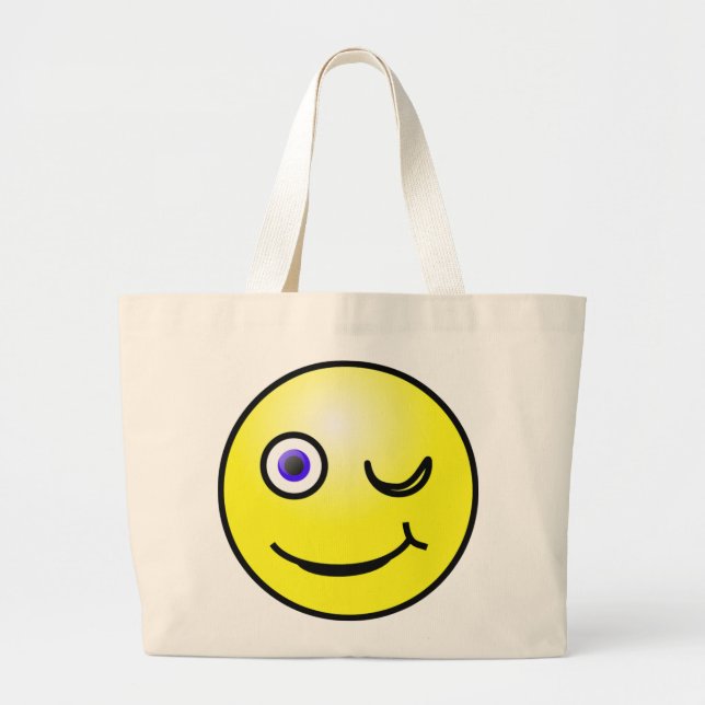 Winking Yellow Face Tote Bag (Front)