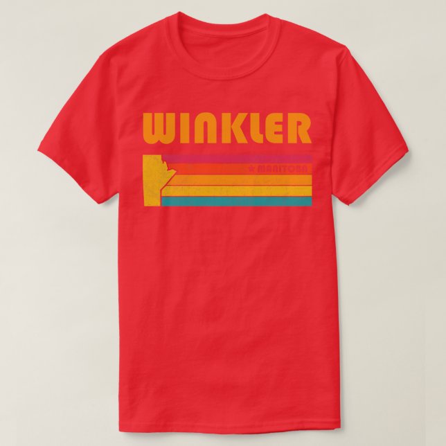 Winkler Manitoba Canada Vintage Distressed Souveni T-Shirt (Design Front)
