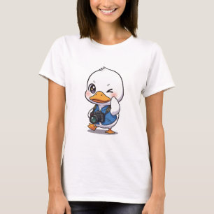 Winky Duck Explorer – Adorable Cartoon Duck T-Shirt