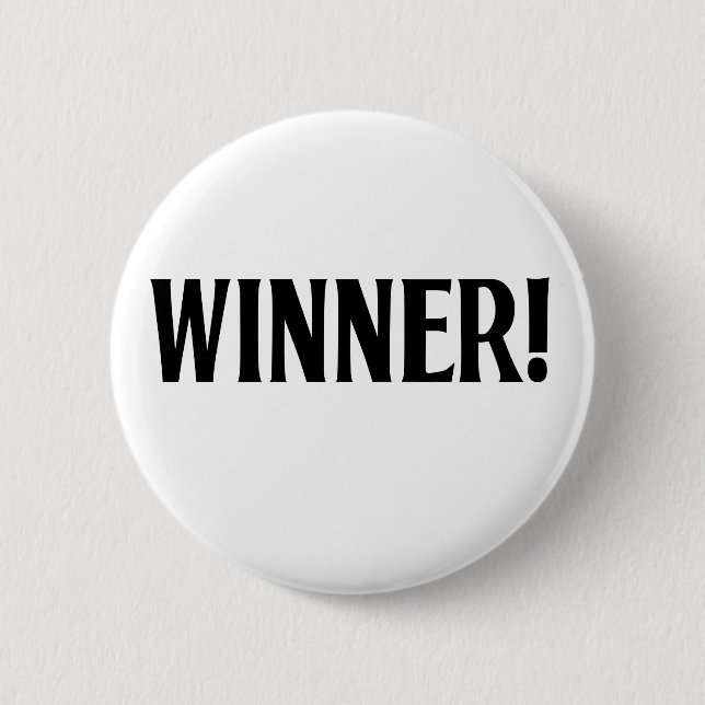 Winner! 6 Cm Round Badge (Front)