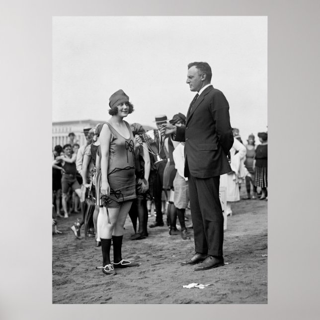 Winner at the Beach, 1920s Poster (Front)