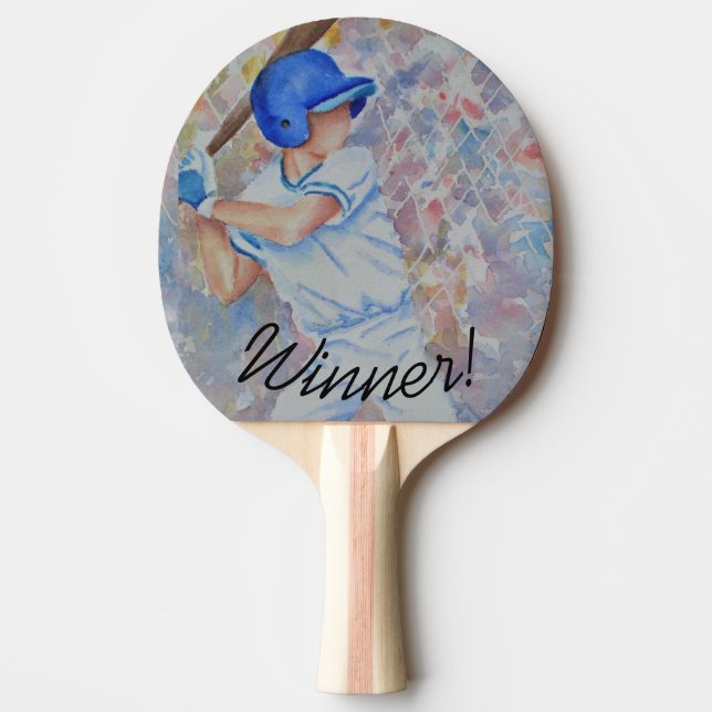 Winner Baseball Player Ping Pong Paddle (Front)