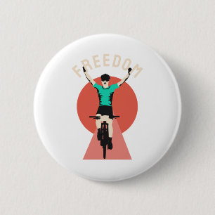 Winner Biker Retro Style Freedom 6 Cm Round Badge