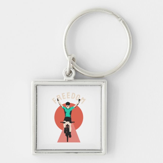 Winner Biker Retro Style Freedom Key Ring (Front)