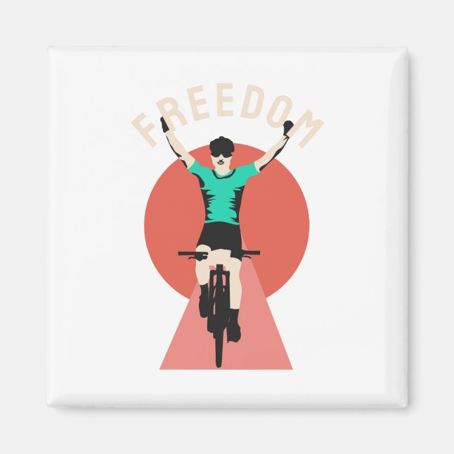 Winner Biker Retro Style Freedom Magnet (Front)