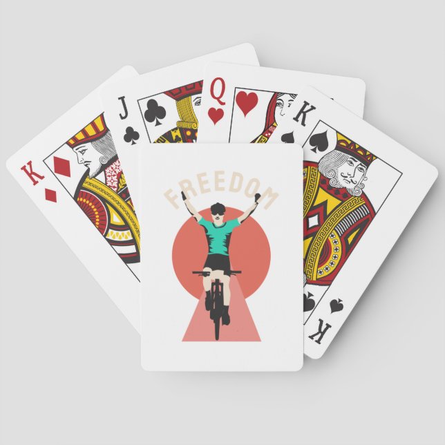 Winner Biker Retro Style Freedom Playing Cards (Back)