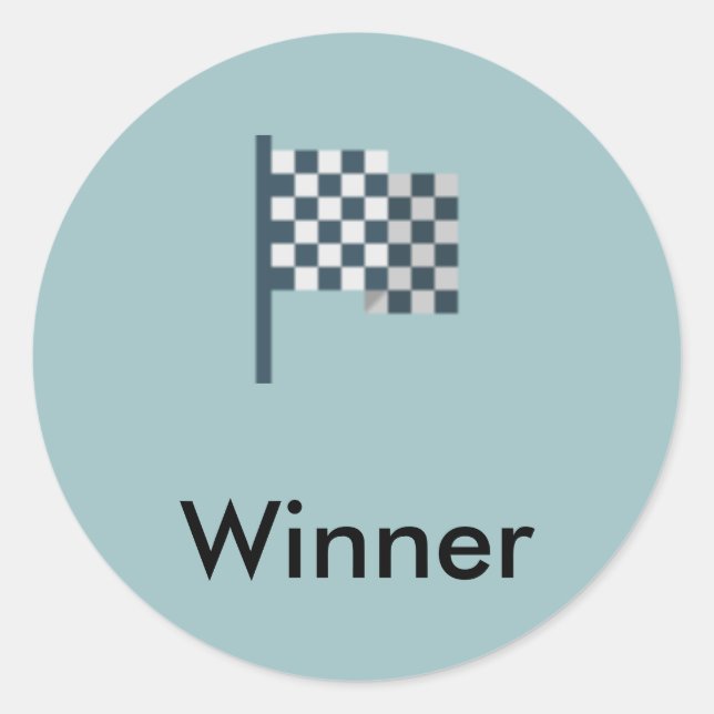 Winner! Chequered Flag Classic Round Sticker (Front)