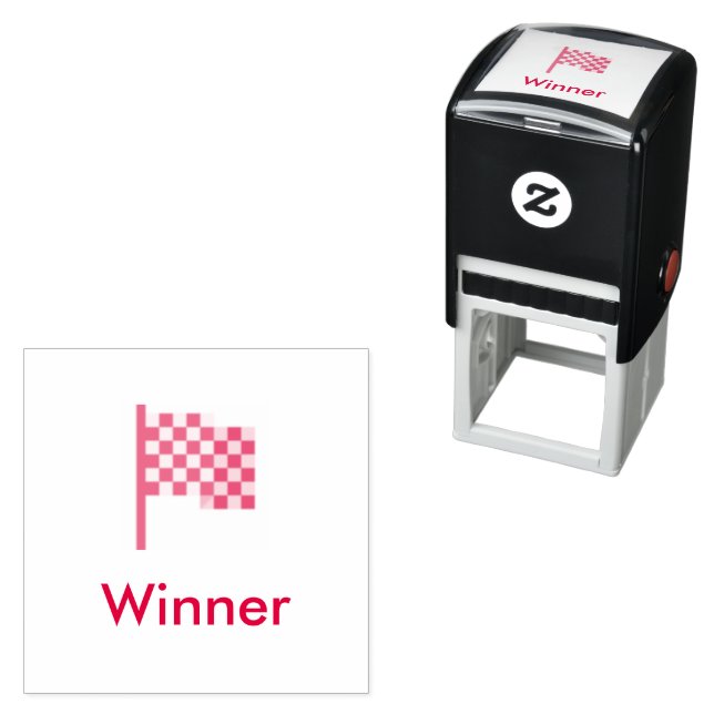 Winner! Chequered Flag Self-inking Stamp (In Situ)