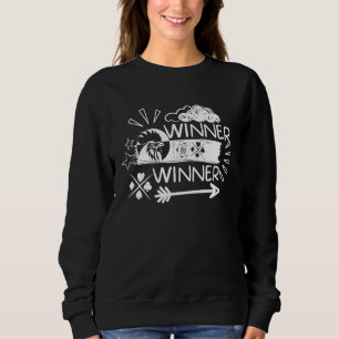 Winner Chicken 21 Lucky Casino Gambling Blackjack Sweatshirt