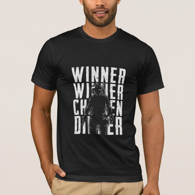 Winner Chicken Dinner – Funny Victory Design T-Shirt (Front)