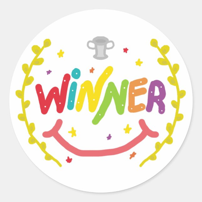 Winner Classic Round Sticker (Front)