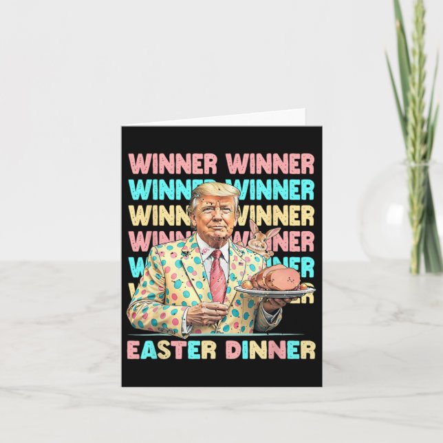 Winner Easter Dinner Days Trumps Bunny Rabbit Resu Card (Front)