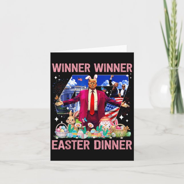 Winner Easter Dinner Trump Bunny Hunt Eggs Happy E Card (Front)