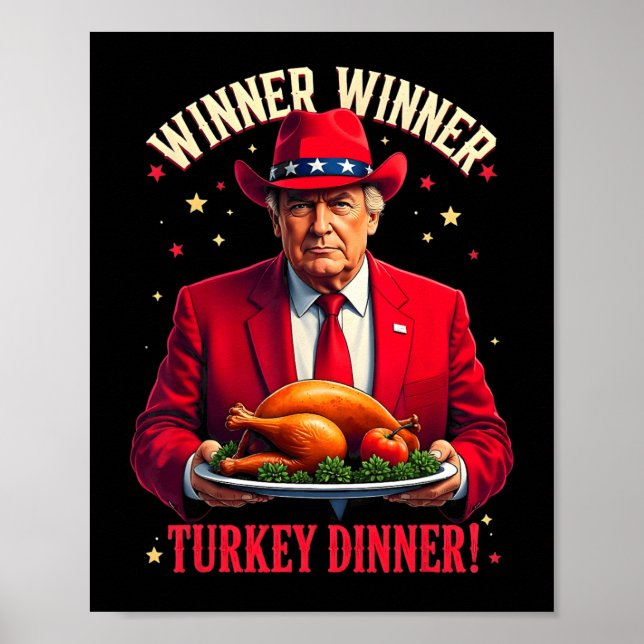 Winner Funny Winner Turkey Dinner Trump Pjs Thanks Poster (Front)