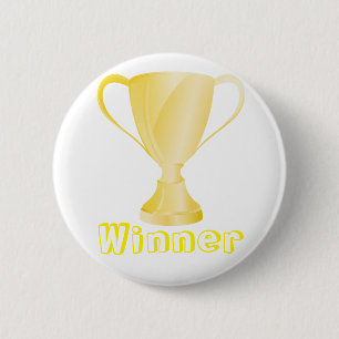 Winner golden 6 cm round badge