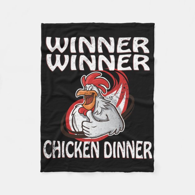 Winner Loser Video Game Chicken Dinner Game Player Fleece Blanket (Front)