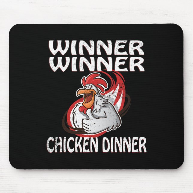 Winner Loser Video Game Chicken Dinner Game Player Mouse Mat (Front)