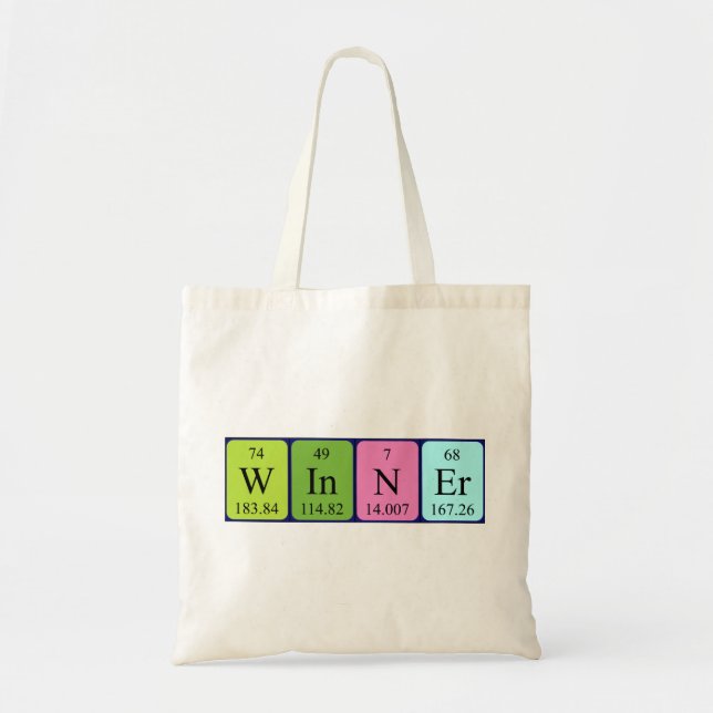 Winner periodic table name tote bag (Front)