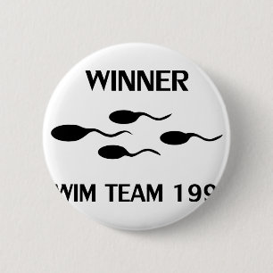 winner swim team 1998 icon 6 cm round badge