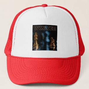 Winner Text Chess Game Player Champion-Hat Red Fit Trucker Hat