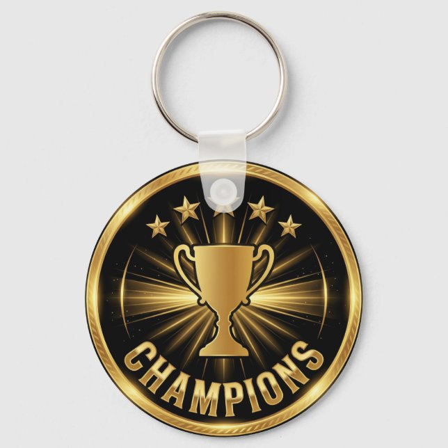 Winner Trophy Gold Crest Key Ring (Front)