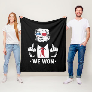 Winner Trump We Won Inauguration Day 47th Fleece Blanket