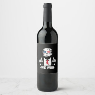 Winner Trump We Won Inauguration Day 47th  Wine Label