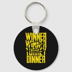 Winner Turkey Dinner Feast Joke Humour Funny Thank Key Ring