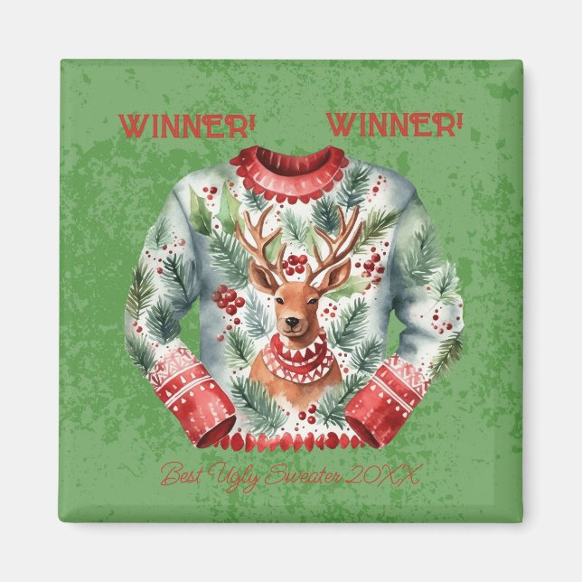 Winner! Winner! Best Ugly Sweater of 20xx Magnet (Front)