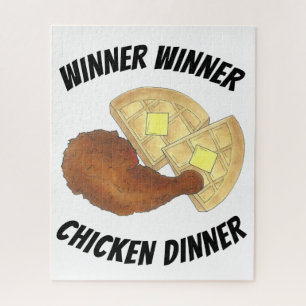 Winner Winner Chicken Dinner Fried Chicken Waffles Jigsaw Puzzle