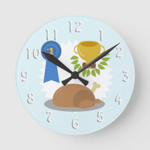 Winner Winner Chicken Dinner Round Clock
