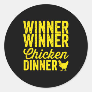Winner Winner Chicken Dinner Silhouette (dark) Classic Round Sticker