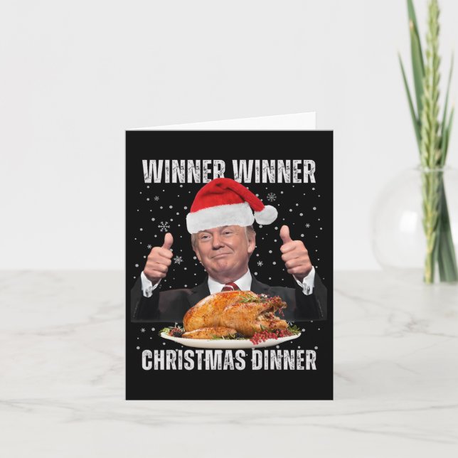 Winner Winner Christmas Dinner Humour Funny Trump  Card (Front)