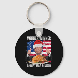 Winner Winner Christmas Dinner Humour Funny Trump Key Ring