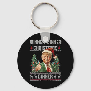 Winner Winner Christmas Dinner Santa Trump Ugly Sw Key Ring