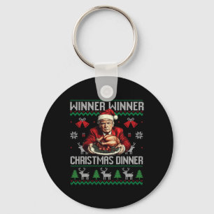 Winner Winner Christmas Dinner Santa Trump Ugly Sw Key Ring